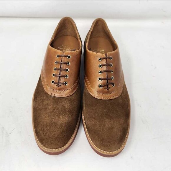 Men\'s 9.5 J Crew saddle shoes in leather and English suede oxfords Camel Tan main image 10